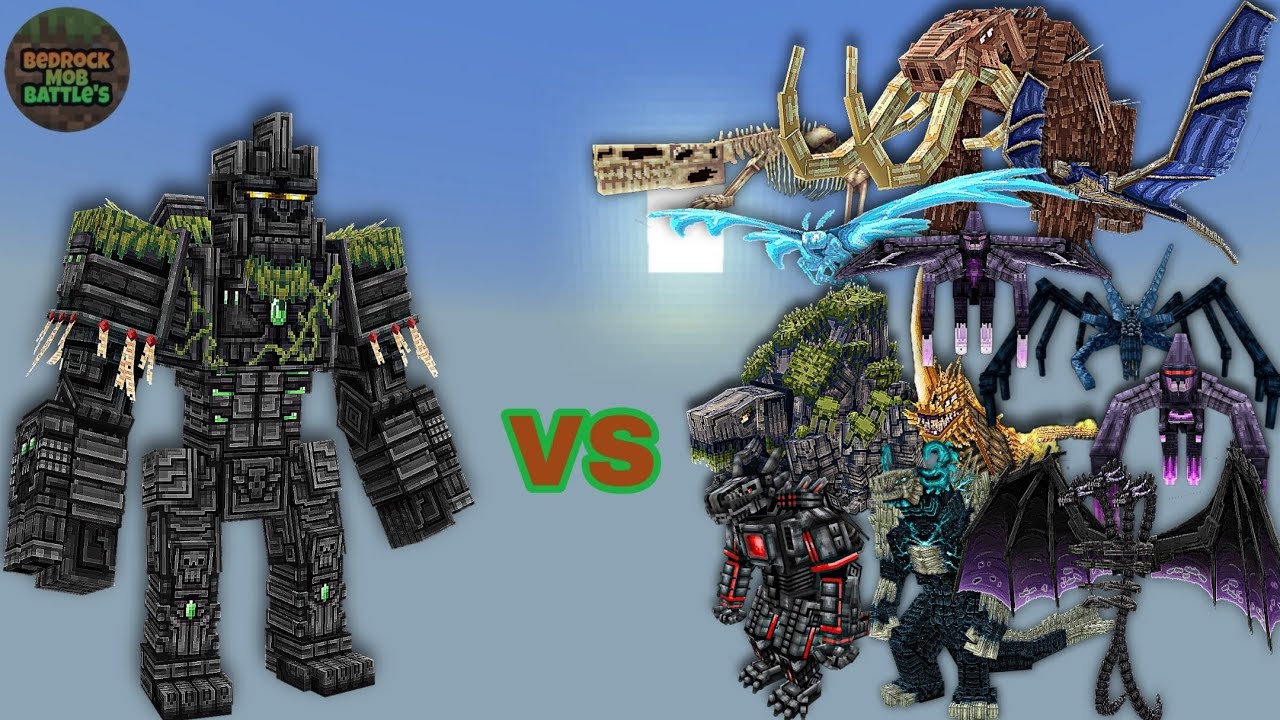 Revamped Golem Kong vs KaijuCraft Bosses | Minecraft Bedrock | MobBattle
