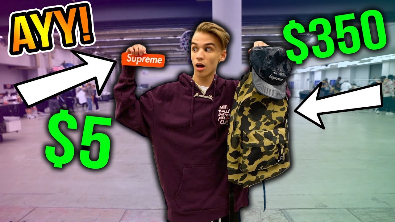 Trading a $5 Supreme Sticker to $350 Supreme and Bape Accessories!