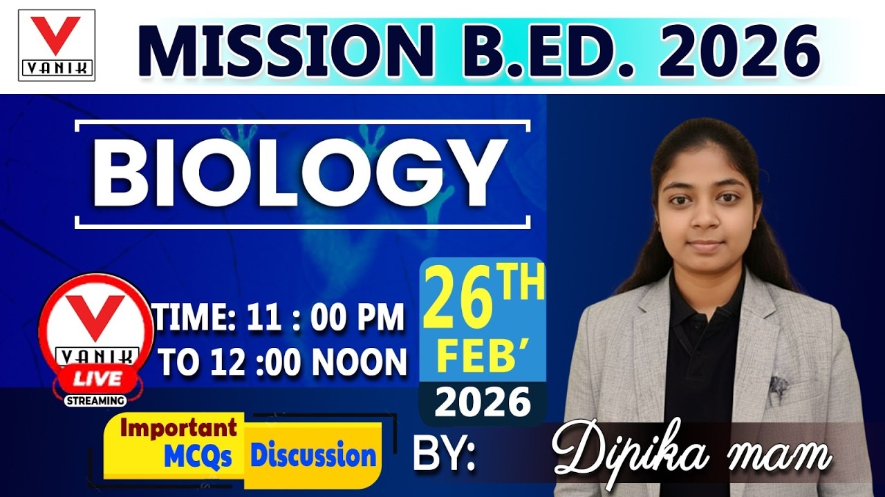 Ecological  |  PYQ Discussion | B.Ed. Entrance Science 2026 | By Deepika Madam #vanik #feed