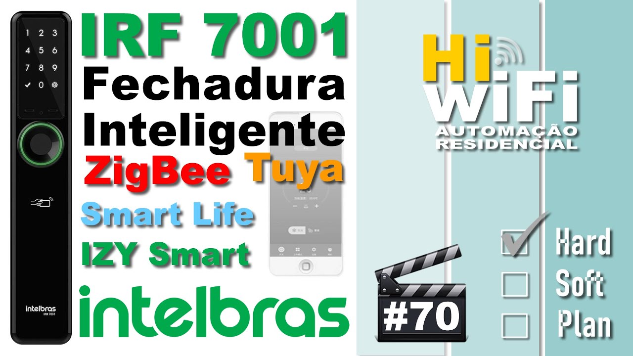 Fechadura Smart Intelbrás IFR 7000 s/ maçaneta, Usa HUB ZigBee compatível Tuya - Casa Inteligente 70