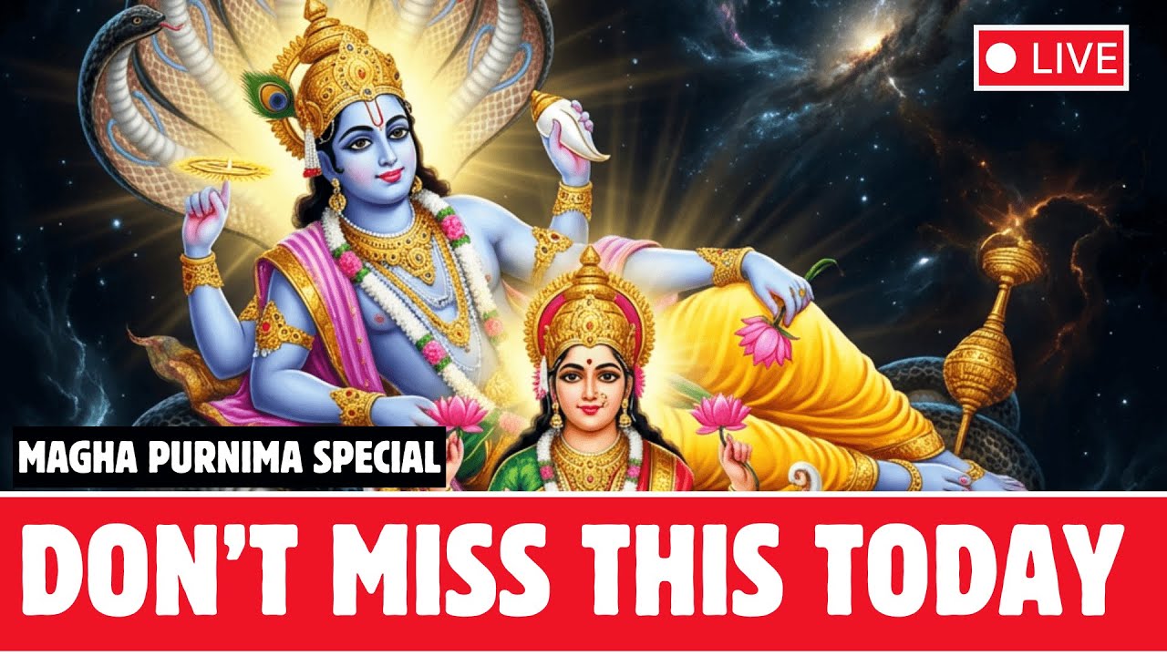 🔴 LIVE 🔴 Magha Purnima Special 🔴 Vishnu & Lakshmi Mantras for Prosperity | Full Moon Meditation