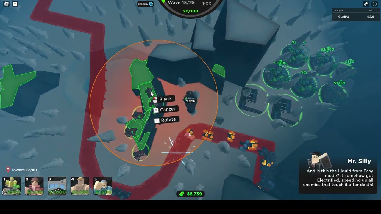 Roblox Silly tower defense. Best loadout for Solo Medium?