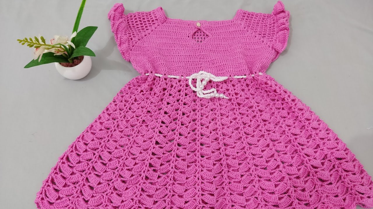 vestido de crochê criança de 1a 2 anos parte 2