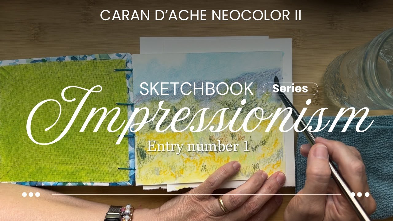 Impressionist Watercolor Painting | Sketchbook | Caran d’Ache Neocolor II