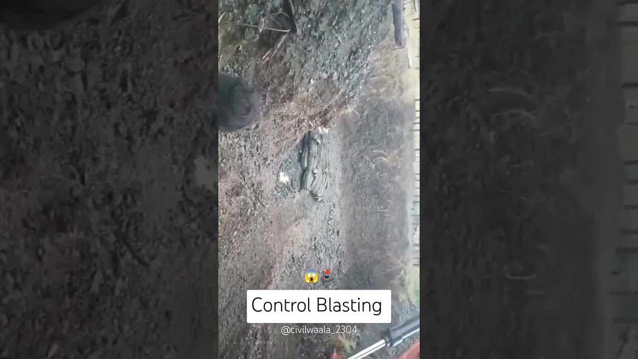 Control Blasting on site 😱🕹️ #shorts #civilengineering #blasting