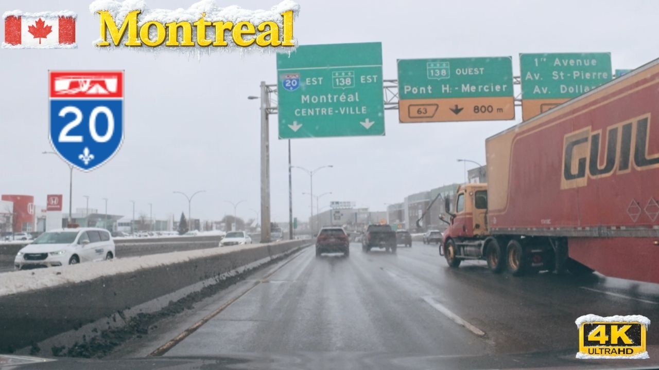 [4K] Highway 20 Drive | Western Edge to LaSalle, Montreal, Canada