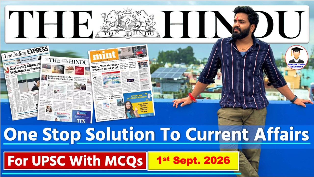 The Hindu Newspaper Analysis Today | 1st September 2026 | Indian Express News | Editorial Analysis