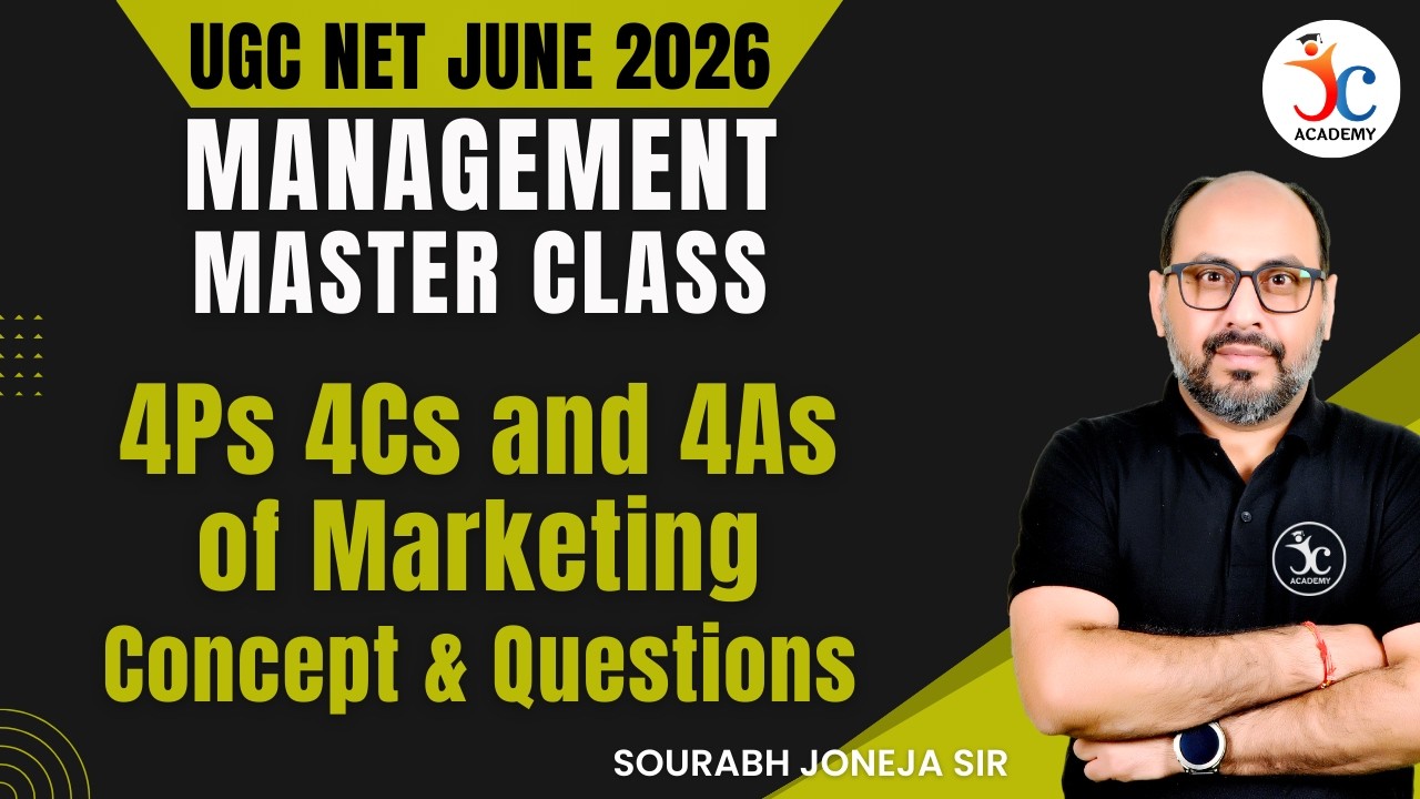 Management Master Class : 4Ps 4Cs and 4As of Marketing Concept & Questions | UGC NET June 2026