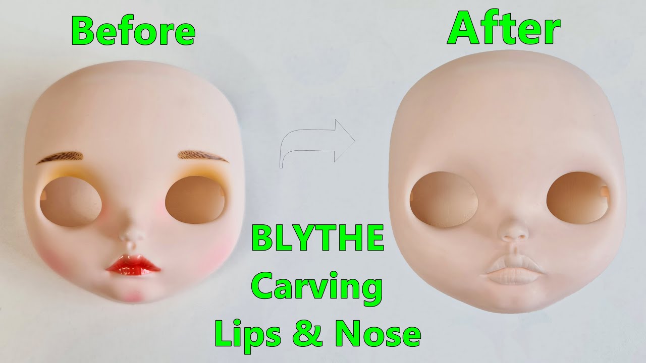 BLYTHE Carving Lips & Nose — Урок для начинающих 2021 (мой первый кастом)