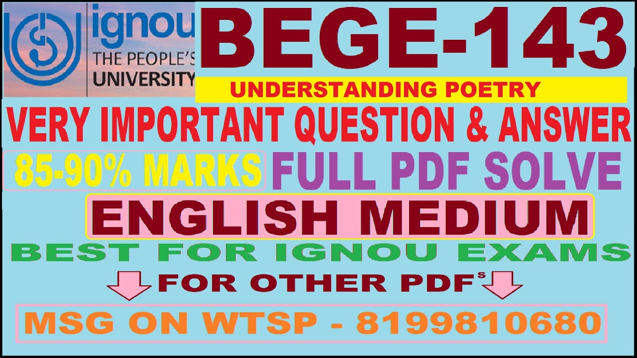 BEGE 143 UNDERSTANDING POETRY IMPORTANT QUESTION ANSWER JUNE 2025 | BEGE 143 EXAM NOTES | BEGE 143
