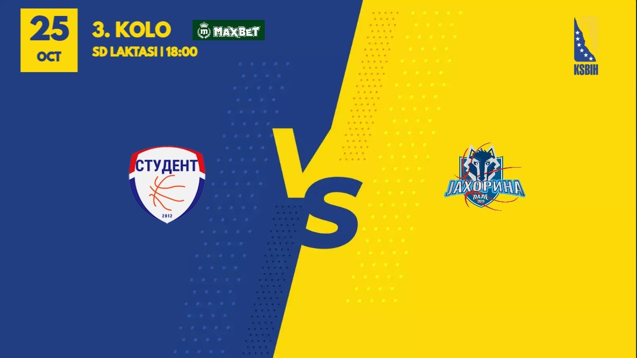 KK Student m:tel  vs KK Jahorina  | 3. kolo | MAXBET LIGA | 2025/2026