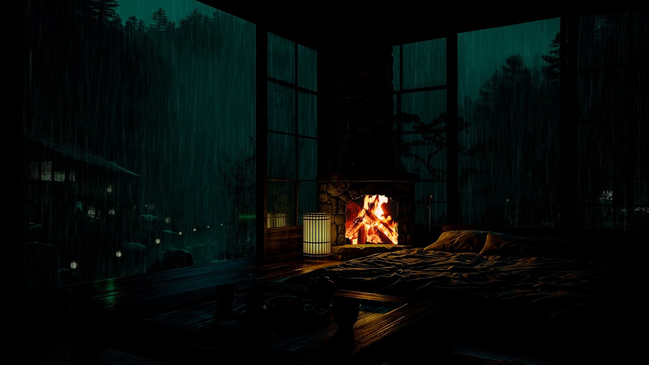 Sonidos de Lluvia y Truenos en Jardín Tranquilo para Sueño Profundo - Lluvia Relajante Para Dormir