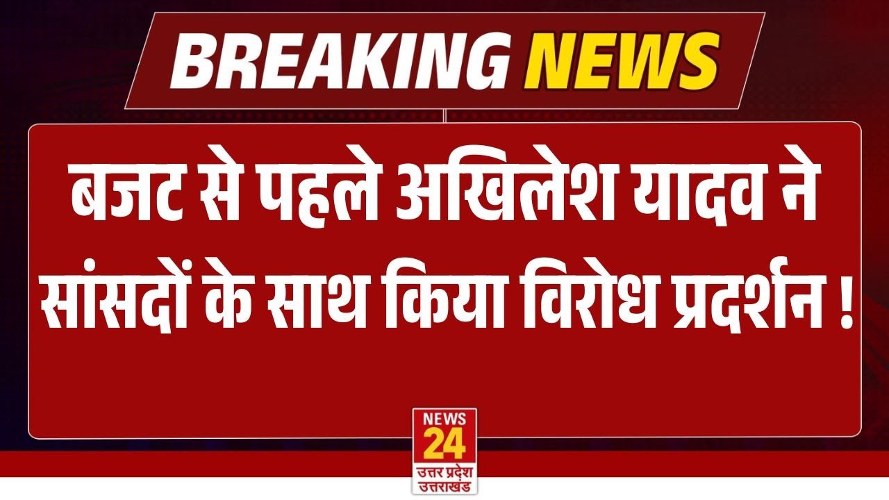 Akhilesh Yadav Protest on Union Budget : अखिलेश यादव ने सांसदों के साथ किया प्रदर्शन | Breaking News