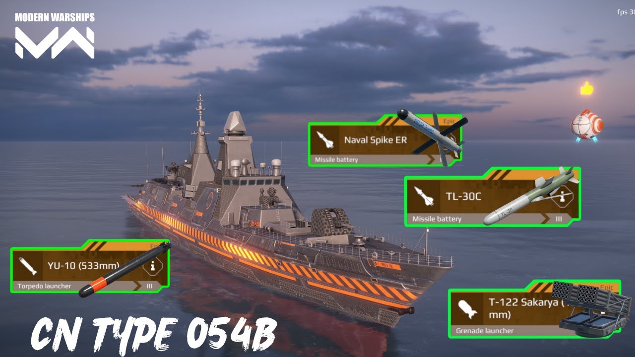 CN TYPE 054B - With All anit Equipment missile & torpedo 🔥 combo is good - modern warships