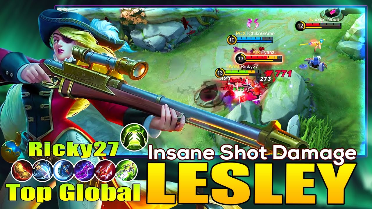 Lesley Insane One Shot Damage! Top Global Lesley by Ricky27 ~ Mobile Legends