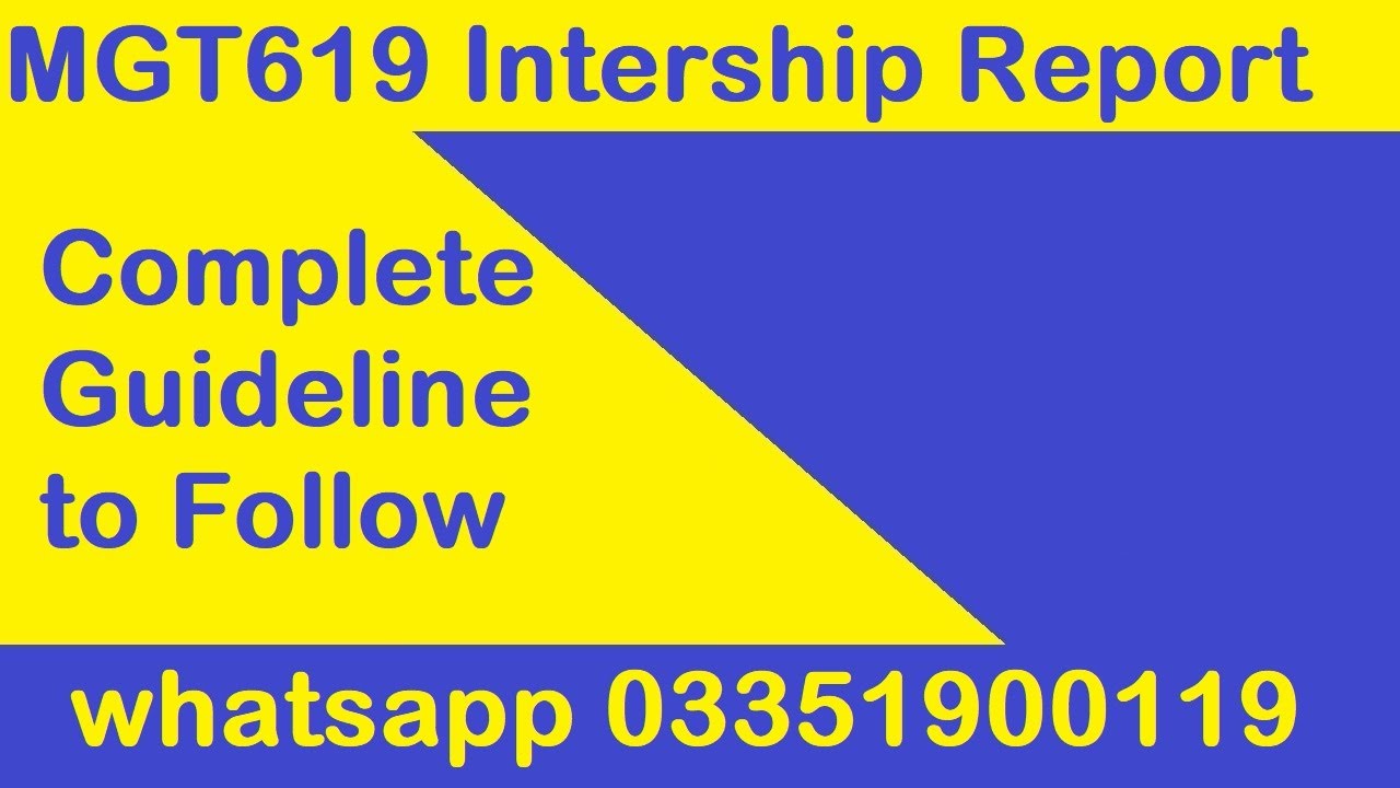 MGTI619  Internship Report Management || VU mgt619 internship report complete guideline || VU Mgt619