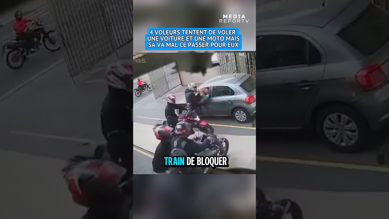 4 voleurs tentent de voler une voiture et une moto au Brésil mais rien ne ce passe comme prévu.