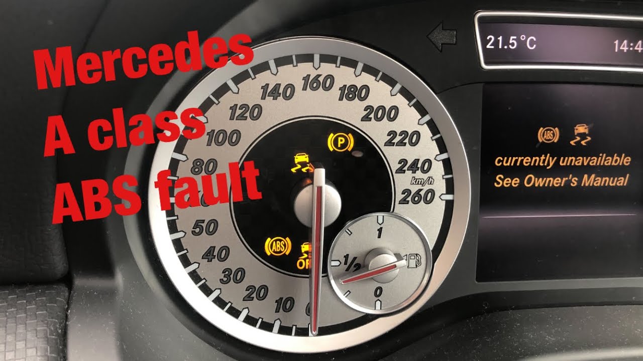 Mercedes A class abs fault, sensor showing up to150km when stopped 🤔