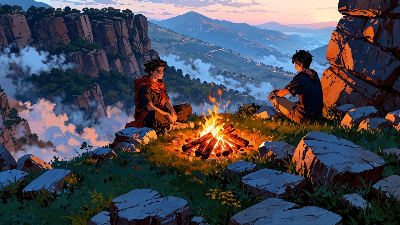 Campfire in the Highlands 🌄| Medieval Fantasy Music & Ambience for Relaxation