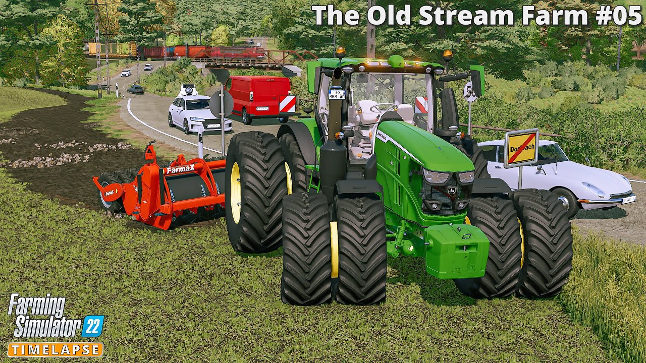 Baling & Hauling Hay. Preping a Field For Sowing & Sowing Grass🔸The Old Stream Farm #05🔸FS 22🔸4K