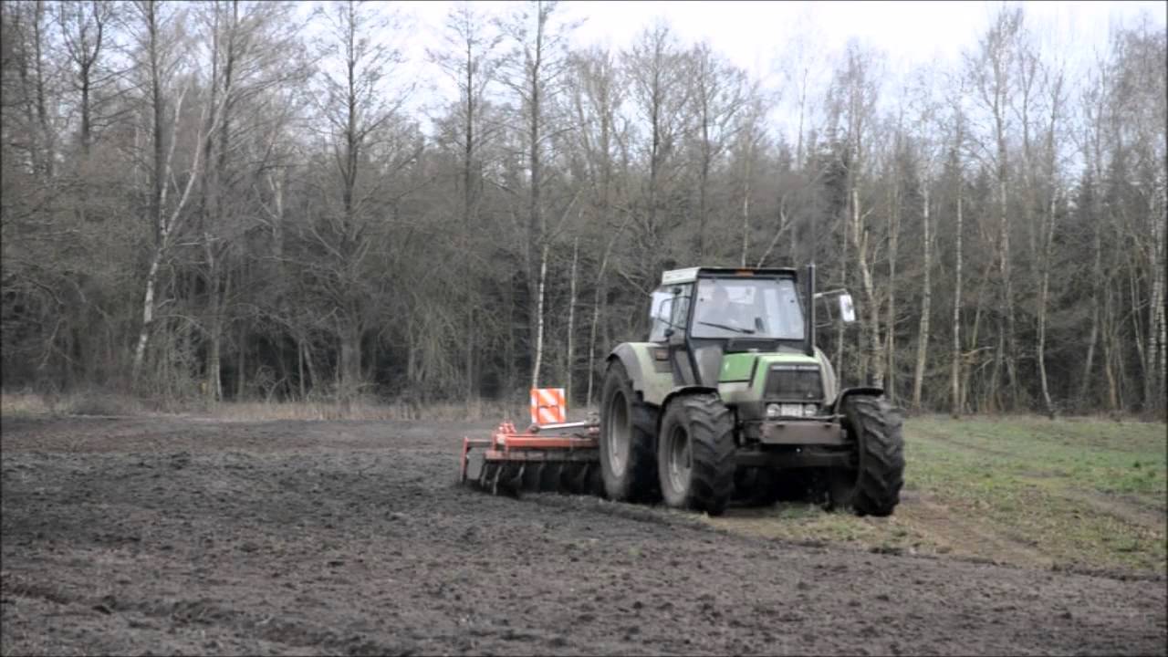 **Deutz DX 6.30 mit Titanium Scheibenegge eggt Gülle ein** [~HD~]