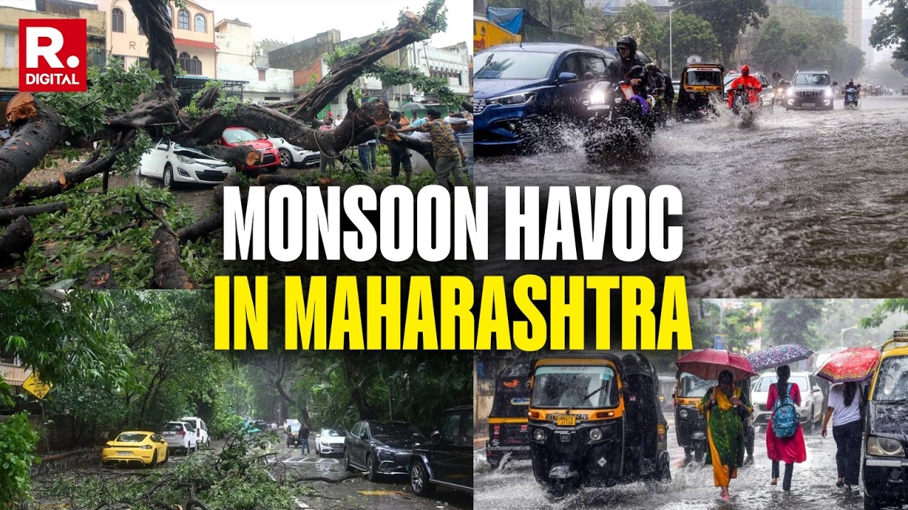 Monsoon Havoc in Maharashtra: Heavy Downpour Lashes Mumbai and Pune, IMD Issues Red Alert