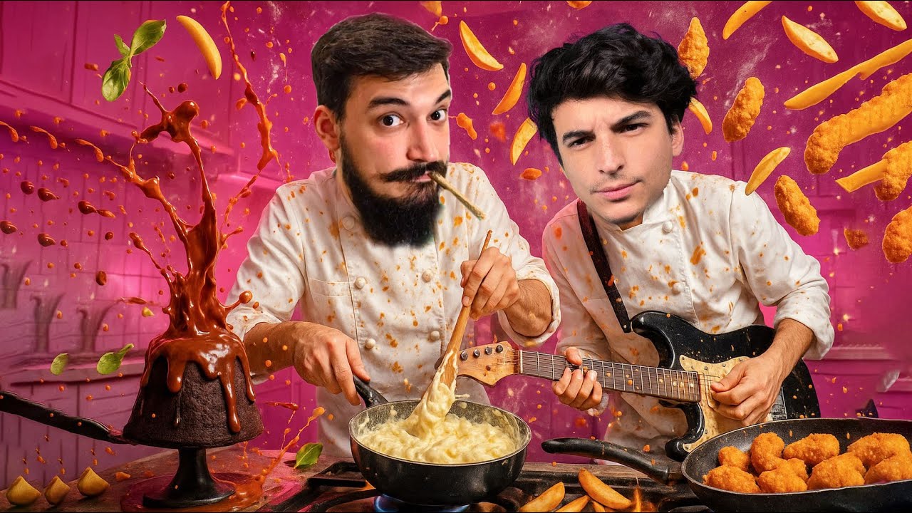Facu cocina y yo toco la guitarra