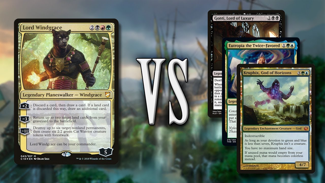 Lord Windgrace vs Eutropia Kruphix & Gonti | 1v1 Commander EDH gameplay | eedi H tribalkai