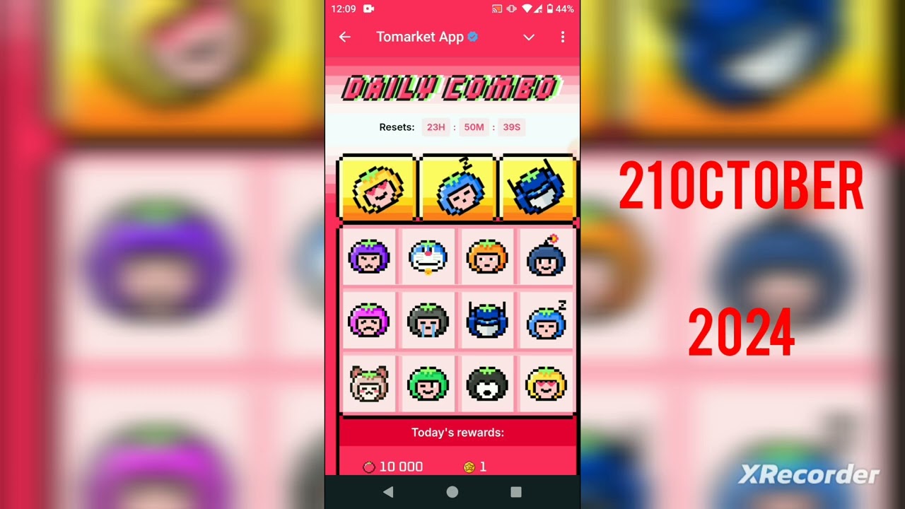 Tomarket app | Tomarket Combo 21 October 2024 (21.10.2024)#airdrop#tap2earn#crypto#combo#tomarket