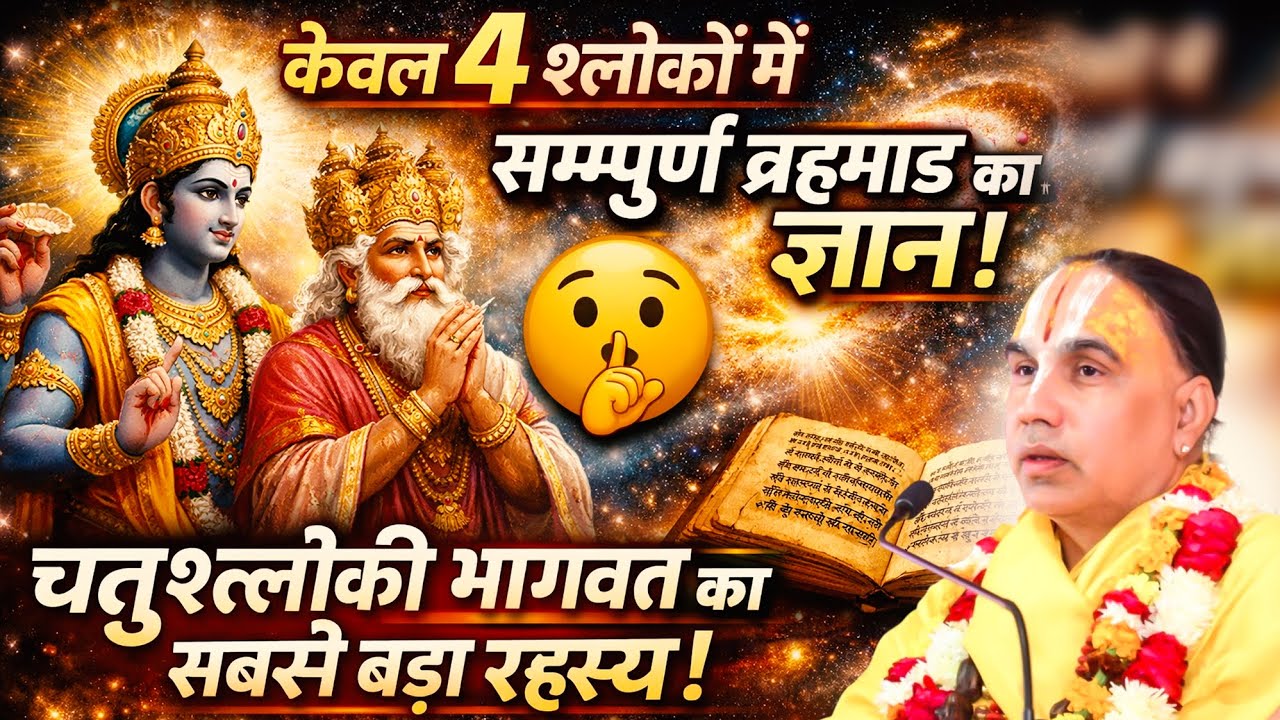 केवल 4 श्लोकों में सम्पूर्ण ब्रह्माण्ड का ज्ञान! 🤫 चतुश्लोकी भागवत का सबसे बड़ा रहस्य ।