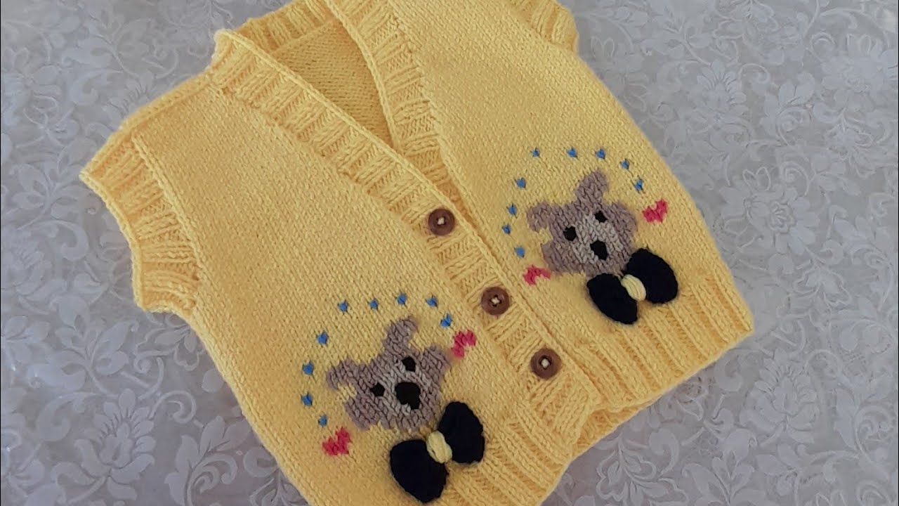 #jakar #knitting 🦋işlemeli Yelek Yapımı 1 yaş ♦️Very Easy Knitting Baby Booties Tutorial Stitch