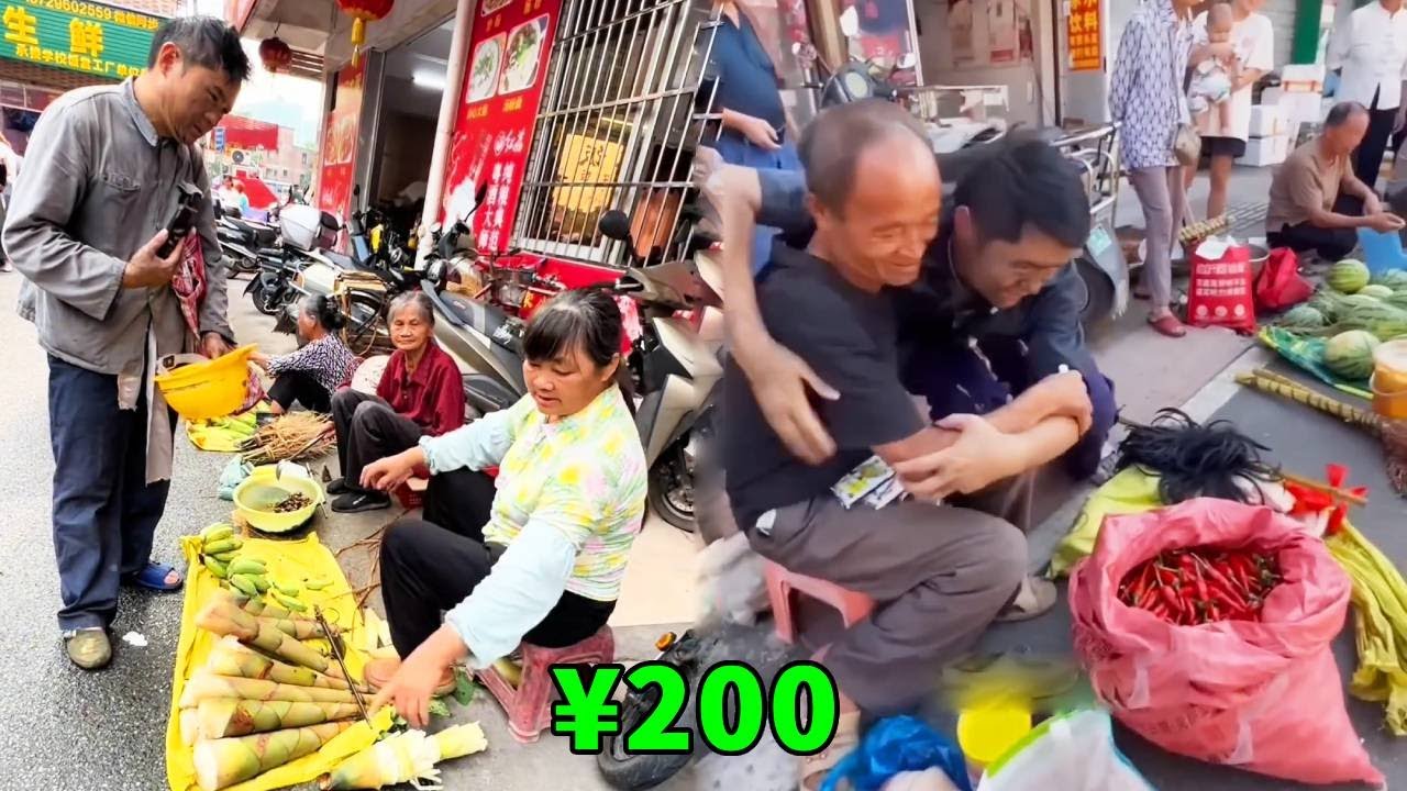 阿義假扮乞丐上街乞討，賣菜的大娘無理的辱罵他，還好善良的大爺給他買飯吃，阿義用豐厚的禮品回報大爺！ 【阿義走鄉村】#Farm #tour #drama #正能量