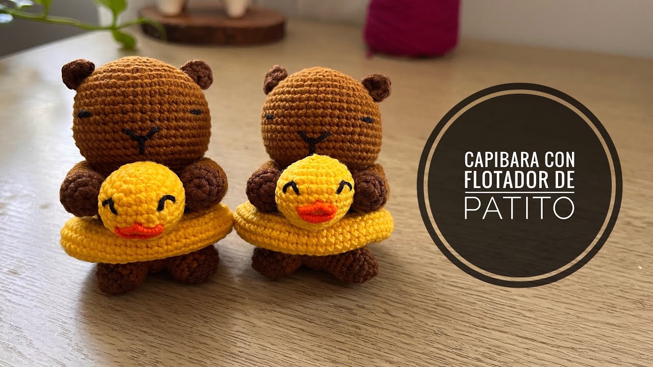 Capibara con flotador de patito amigurumi | Tutorial paso a paso | Ideas de llavero