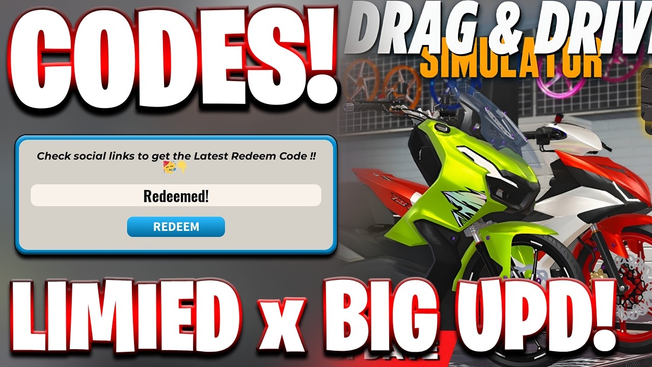 NEW! ALL LIMITED x BIG UPDATE UPDATE CODES FOR DRAG DRIVE SIMULATOR! DRAG DRIVE SIMULATOR CODES