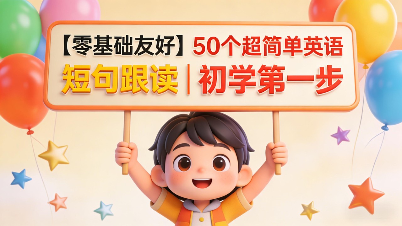 【零基础友好 | 入门级 / A1 初级】50 个超简单英语短句跟读 | 英语初学第一步