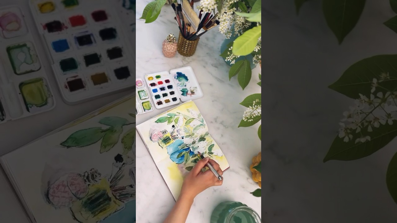 Тестирую акварель Van Gogh на целлюлозной бумаге | натюрморт с натуры | спидпейнт | juliaspicy