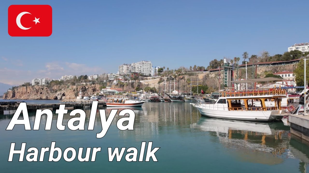 Antalya Roman Harbour (kaleiçi old town) 4K virtual walk Febuary 2025