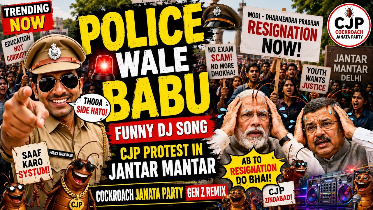 Police Wale Babu🎵| Cockroach Janata Party (CJP)🪳| Funny DJ Protest Song | Gen Z Meme Remix 2026