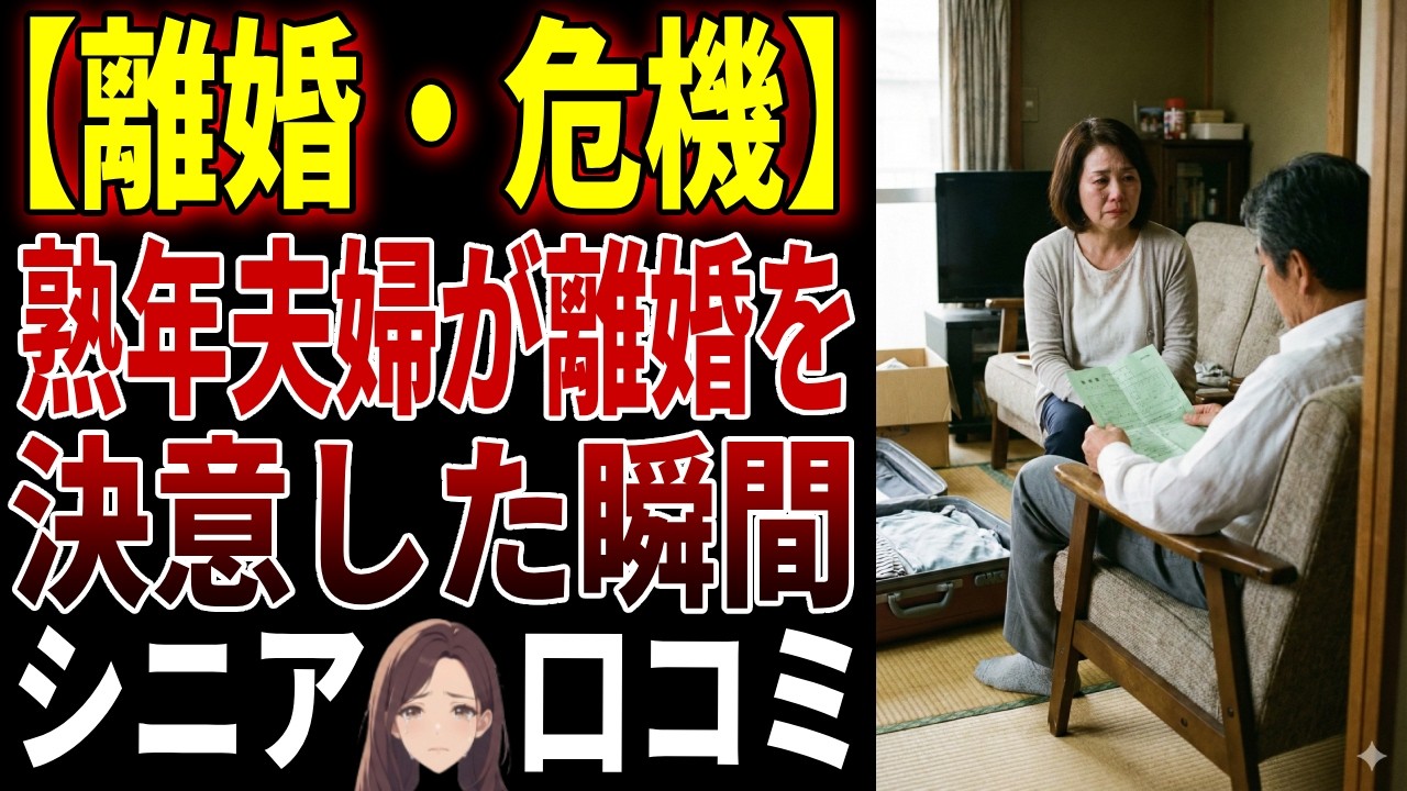 【離婚・危機】熟年夫婦が離婚を決意した瞬間【口コミ20個まとめました】