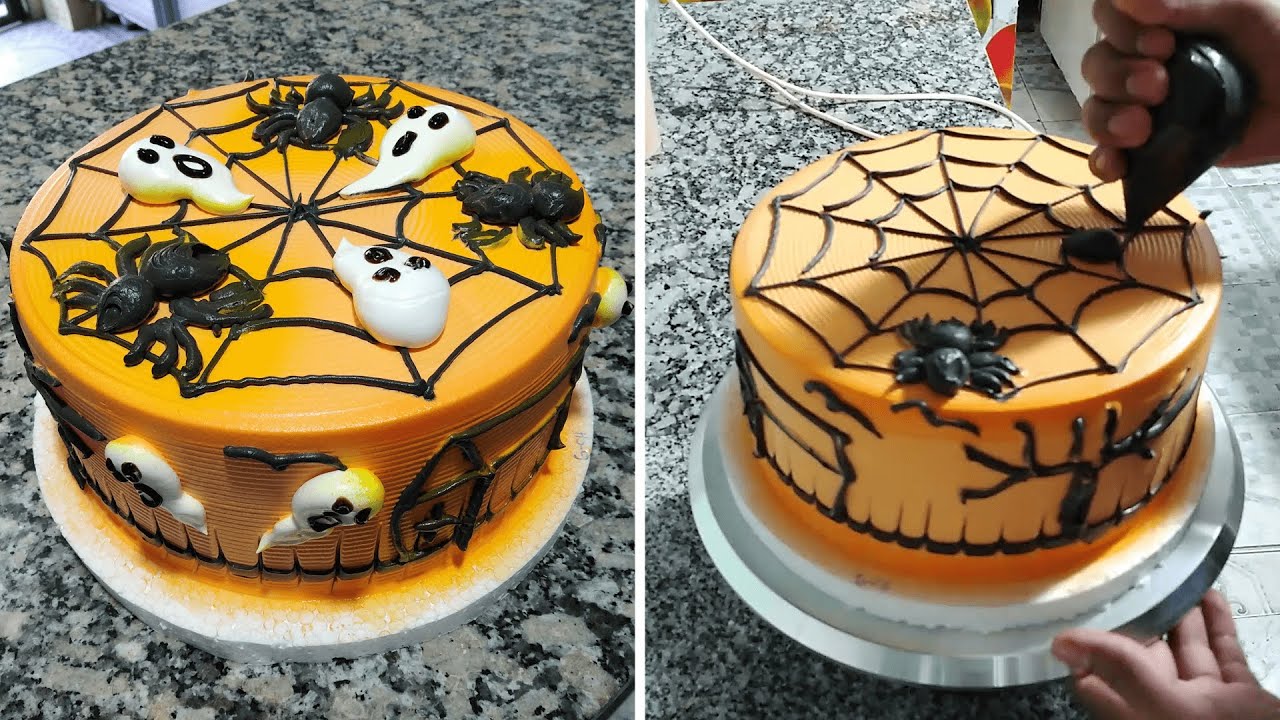 COMO DECORAR UNA TORTA DE HALLOWEEN CON CHANTILLY | PASTEL DE HALLOWEEN CON CREMA