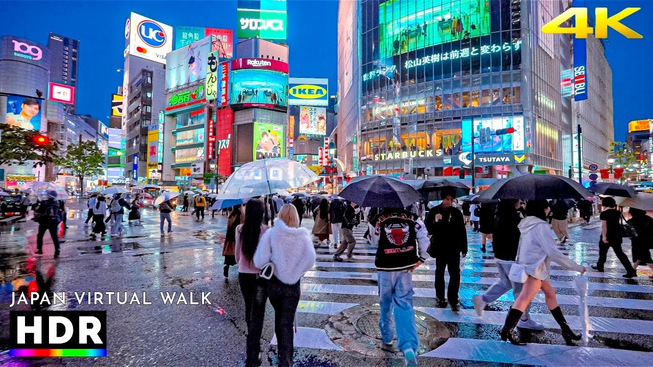 Rainy Night Walk in Tokyo Shibuya, Japan &bull; 4K HDR