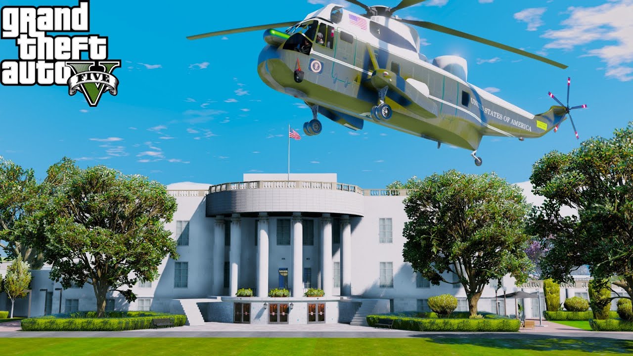 GTA 5 Presidential Mod Marine One Landing At The White House