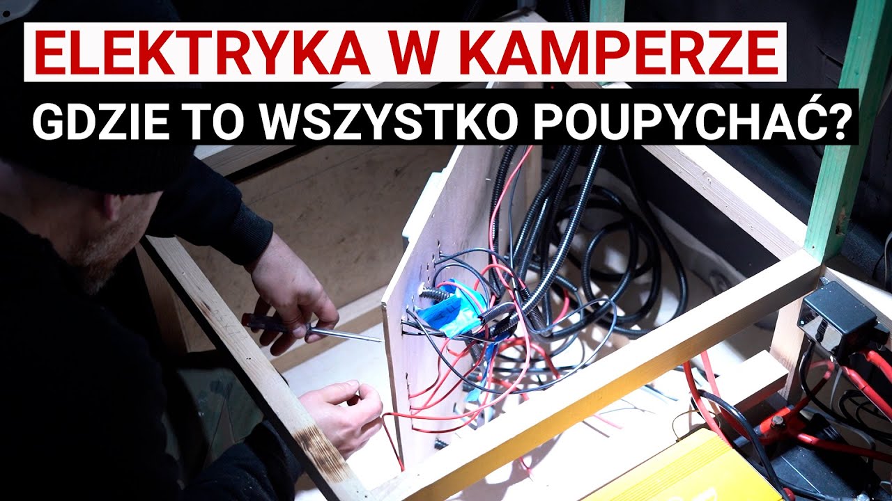 7. Budowa kampera . Jak uporządkować osprzęt elektryczny? Mobilne biuro. Fiat Ducato L4H3