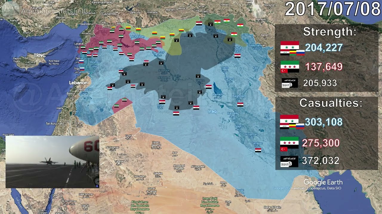 Syria & İraq Civil war Using Google Earth (Alternate)
