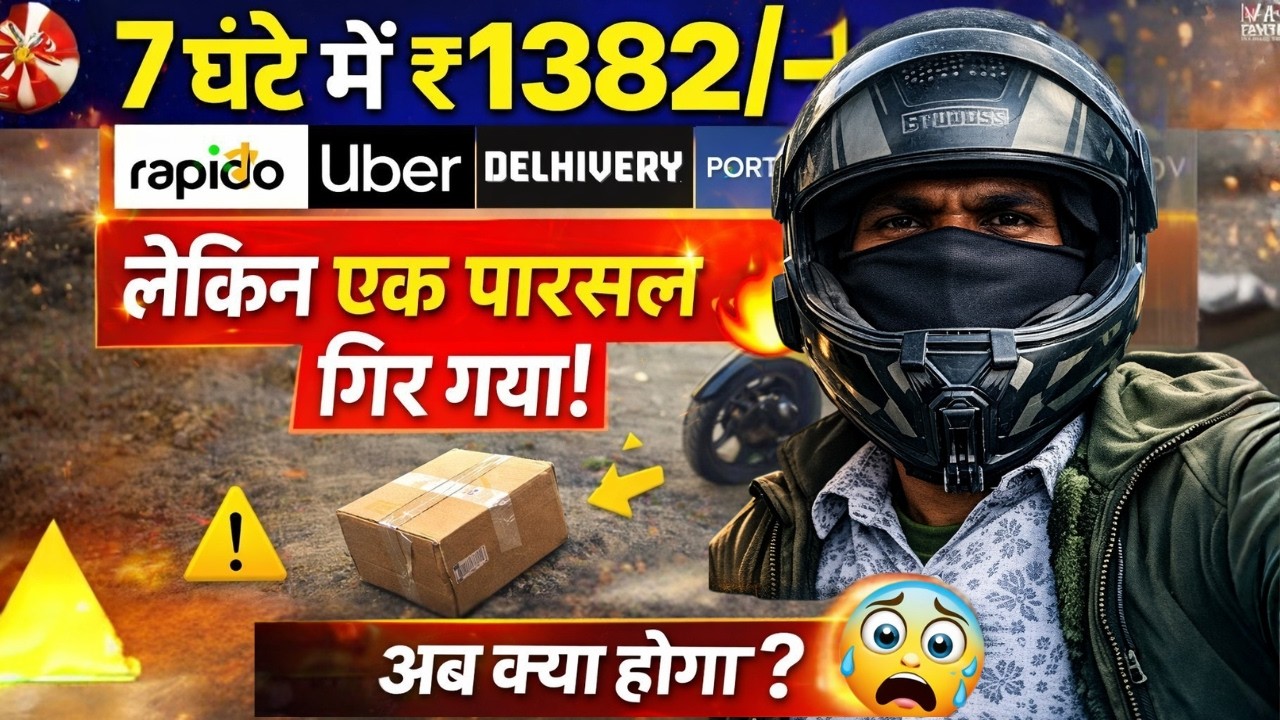 7 घंटे में ₹1382 कमाए… लेकिन एक पार्सल गिर गया 😰” | Delhivery Parcel Delivery Job | Porter Parcel