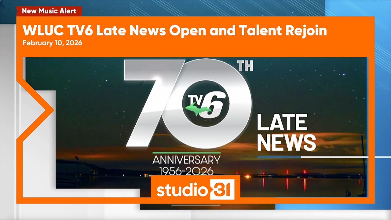 WLUC TV 6 Late News Open and Talent Rejoin, 2/10/2026 (New Music)