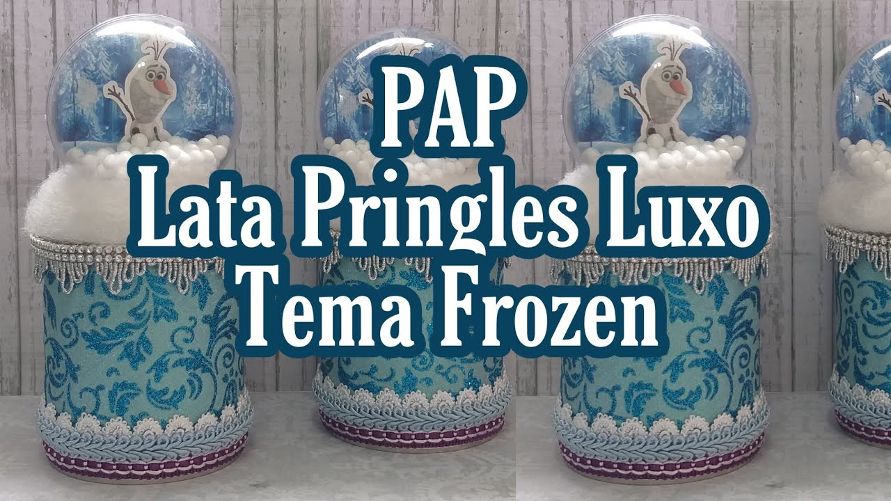 PAP Lata Pringles Luxo - Tema Frozen