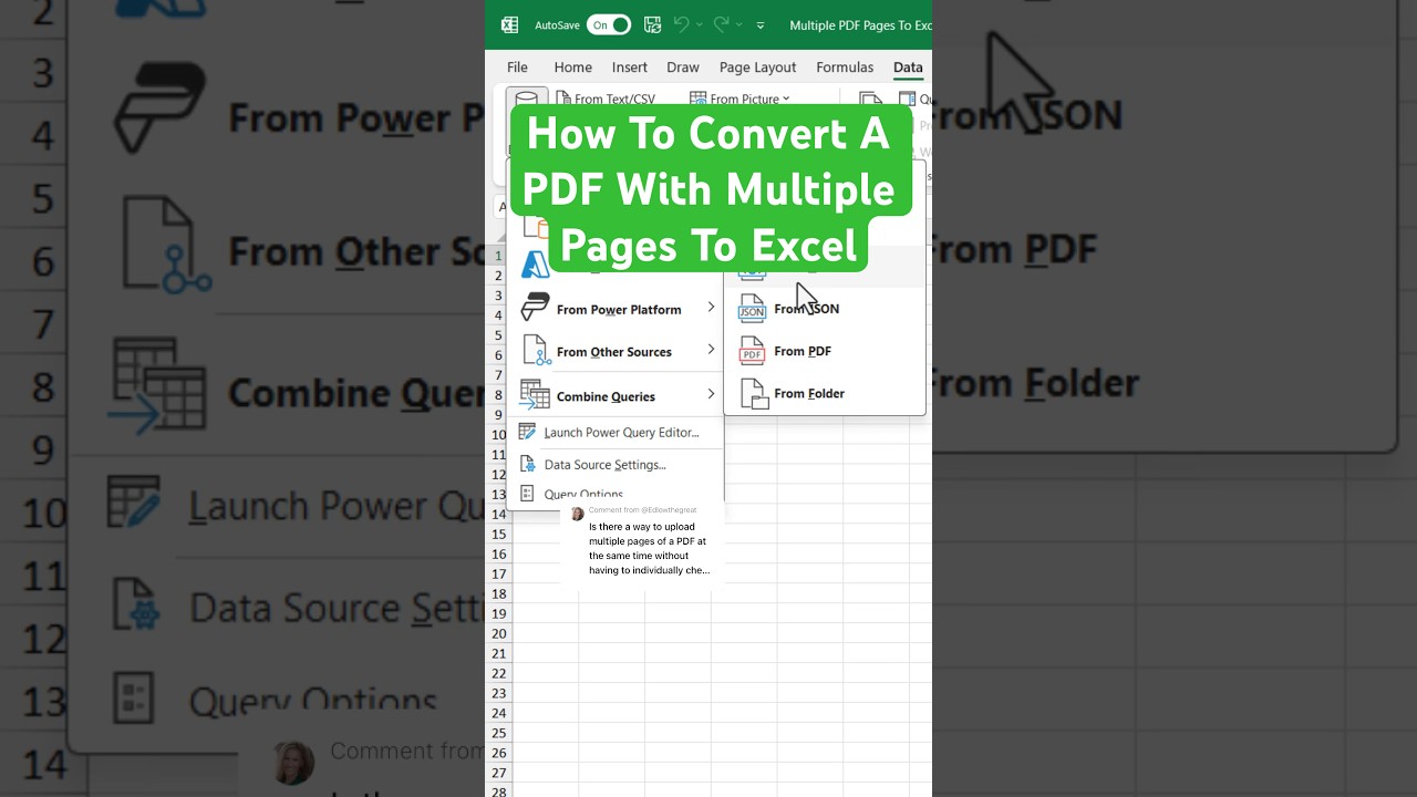 Как преобразовать #PDF в #Excel с несколькими страницами! #exceltips #exceltricks #exceltutorial