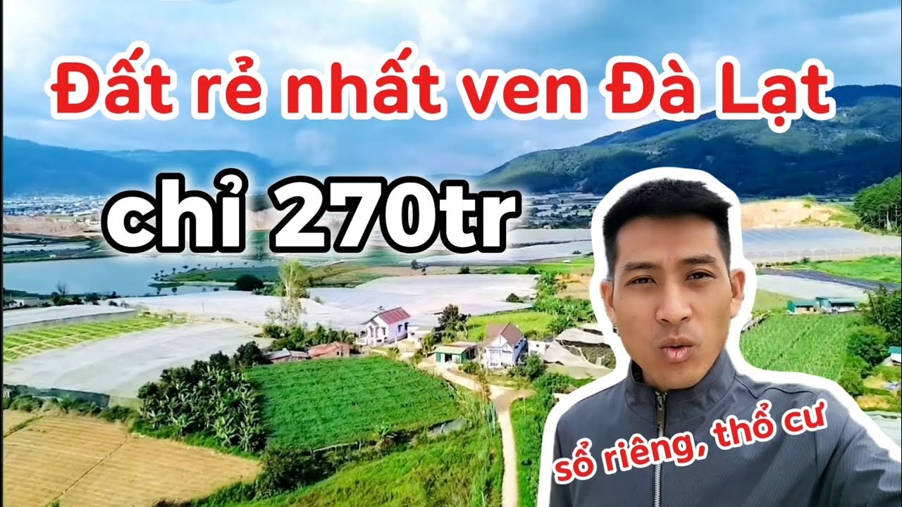 Đất rẻ nhất ven Đà Lạt chỉ 270 triệu – Sẵn thổ cư, sổ hồng riêng, view đẹp hiếm có