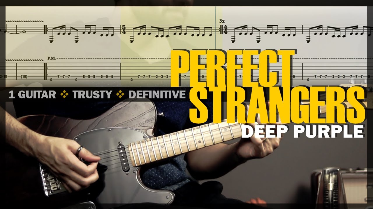 Perfect Strangers | Guitar Cover Tab | Guitar Solo Lesson | Backing Track with Vocals 🎸 DEEP PURPLE